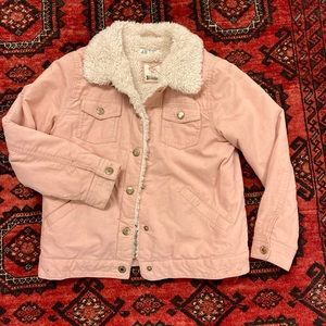 Girls H&M Sherpa Lined Pink Corduroy Jacket - Size 7/8